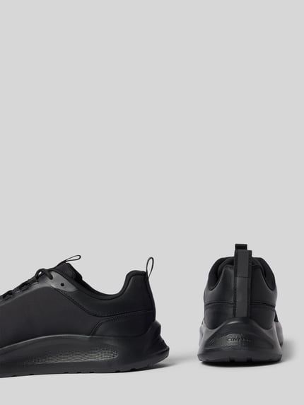 Produktfoto, schwarze Herren Sneaker mit Leder-Besatz Modell 'LIGHT EVA' von CK Calvin Klein, matter Look, glatte Textur