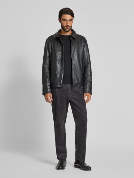 MCNEAL Regular fit corduroy broek met tunnelkoord Donkergrijs - 1