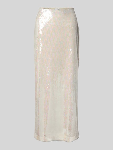 YAS High Waist Maxirock mit Pailletten Modell 'SEQUINA' Offwhite 2