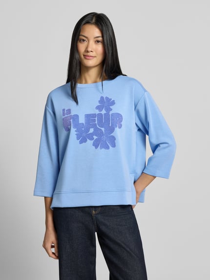 Milano Italy Sweatshirt aus Modal-Mix mit 3/4-Arm Bleu 4