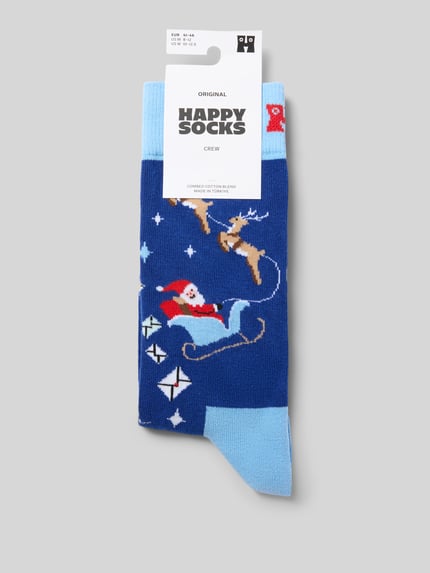Happy Socks Socken aus elastischem Baumwoll-Mix mit Logo-Stitching Blau 3