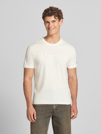 Champion T-shirt met label-stitching met ronde hals Offwhite - 4