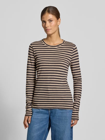 Marc O'Polo Langarmshirt mit feiner Rippstruktur Anthrazit 4