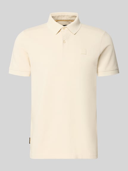 Produktfoto, Slim Fit Poloshirt mit Label-Detail von PME Legend, Mieszanka bawełny z dodatkiem streczu, krój slim fit, listwa guzikowa, długość tyłu w rozmiarze M: 71 cm