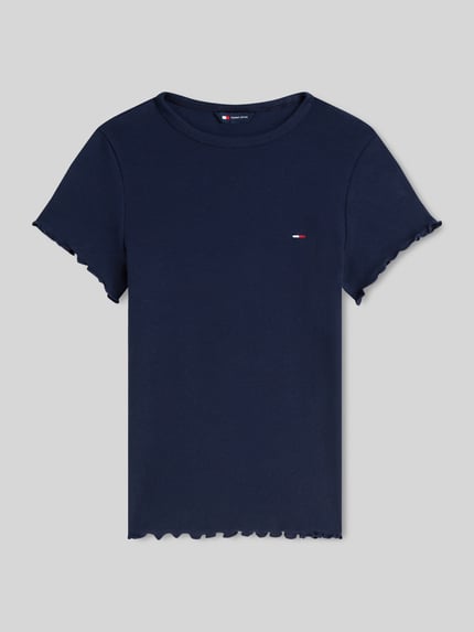 Tommy Jeans t-shirt o kroju slim fit z mieszanki bawełny Ciemnoniebieski 2