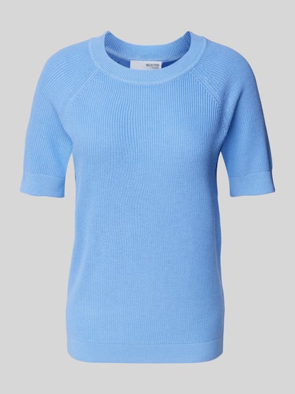 Selected Strickshirt mit Rundhalsausschnitt Modell 'SLFELINNA' Rauchblau 2