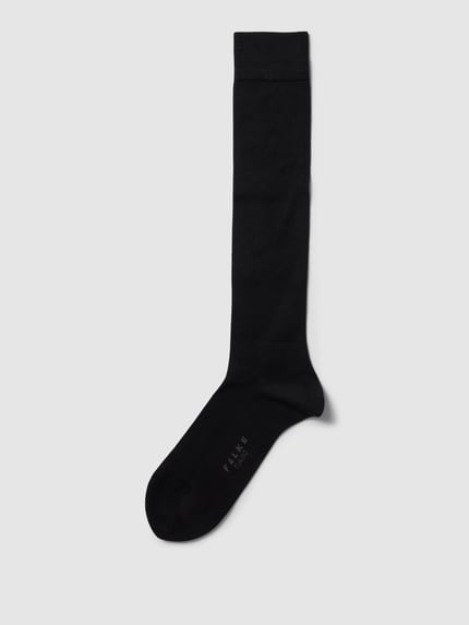 FALKE Kniekousen met logostitching model 'Tiago' Zwart - 1