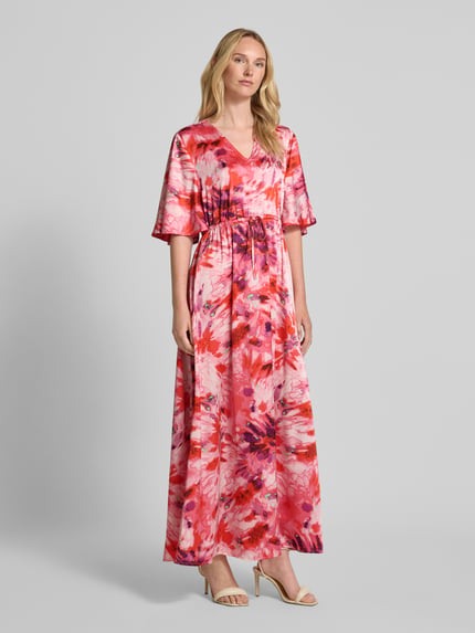 b.young Maxikleid mit Bindegürtel Modell 'FARINELA' Hellrot 1