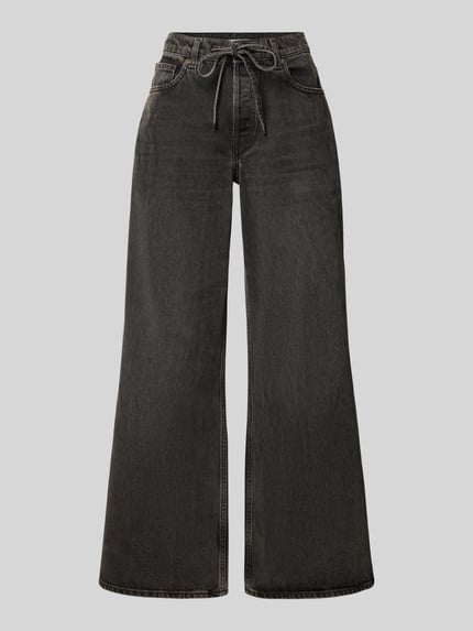 Produktfoto, Wide & Loose Fit Jeans aus reiner Baumwolle Modell 'ASTRAEAAS' von ARMEDANGELS in dunkler Waschung mit sichtbarer Struktur, Damen Wide & Loose Fit Jeans von ARMEDANGELS