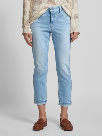 CAMBIO Slim fit jeans in verkorte pasvorm, model 'PARLA SEAM' Lichtblauw - 4