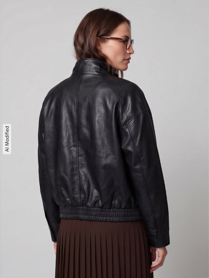 ONLY Loose Fit Kunstlederjacke mit Stehkragen Modell 'JULIA' Black 5
