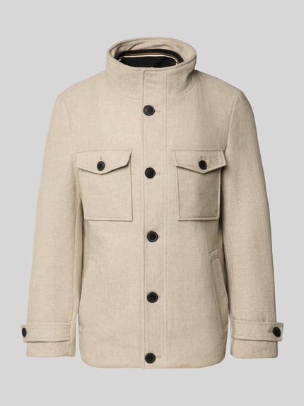 Christian Berg Men Regular fit jack met wol Beige gemêleerd - 2