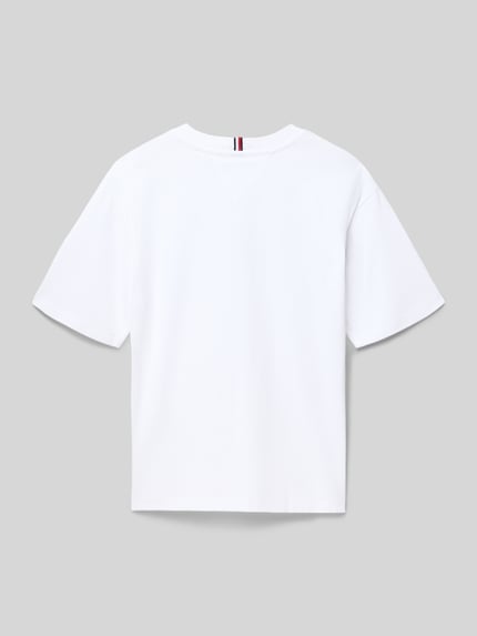 Productfoto, Regular Fit T-shirt uit puur katoen van Tommy Hilfiger Teens, look: effen kleuren, labelprint, logostitching, ronde hals, korte mouw