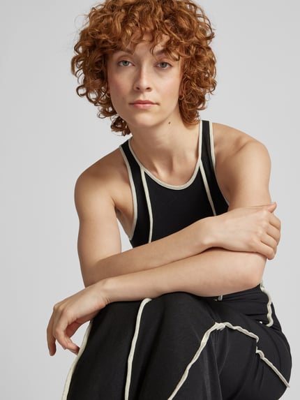 Nanushka Maxi-jurk met contrastkleurige siernaden Zwart - 3
