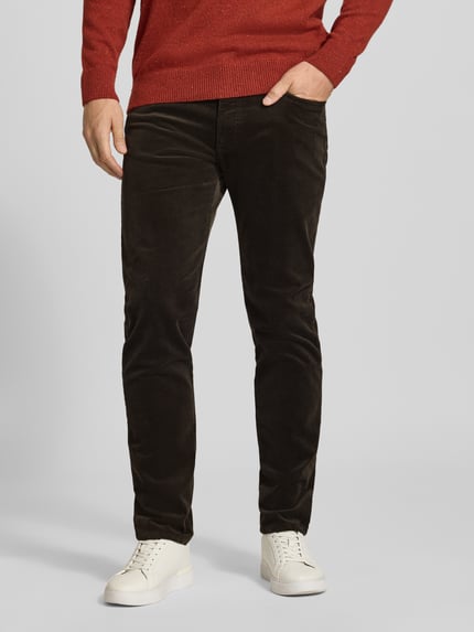 bugatti Straight Fit Cordhose aus elastischem Baumwoll-Mix Oliv 4