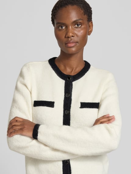 Gestuz Gebreid jack met knoopsluiting, model 'alpha' Offwhite - 3