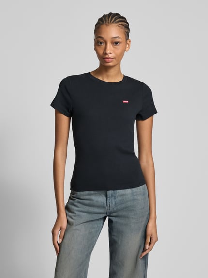 Levi's® T-shirt met Labelpatch Model 'Cavia' Zwart - 4