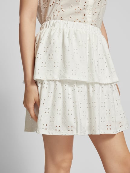 PIECES Minirok in laagjeslook in wit Wit - 3