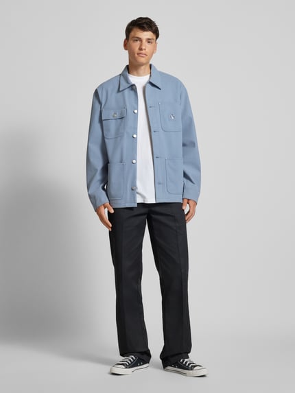 Carhartt Work In Progress Overhemdjack met knoopsluiting, model 'Suede' Lichtblauw - 1