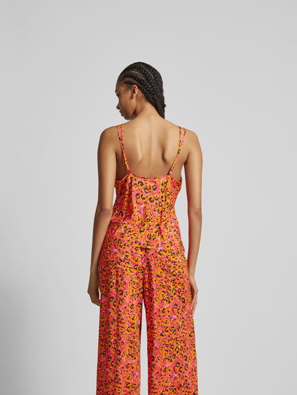 Lala Berlin Top mit Allover-Animal-Print Orange 5