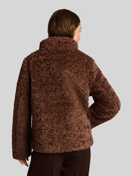 Tom Tailor Teddyjacke mit Stehkragen Cognac 5
