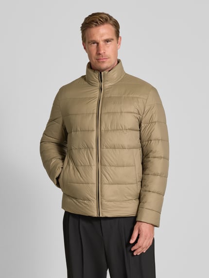 BOSS regular fit gewatteerd jack met labelprint model 'CIKO' Beige - 4