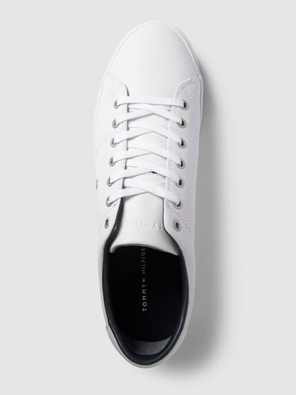 Tommy Hilfiger Sneakersy ze skóry z detalem z logo model ‘ESSENTIAL’ Biały 3