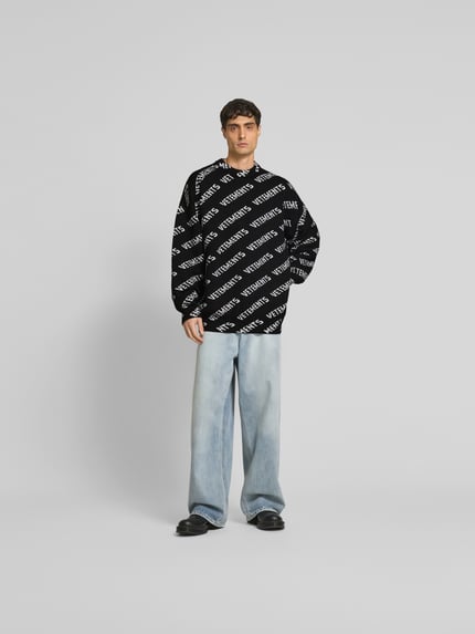 VETEMENTS Oversized wollen trui in brei-look Zwart - 1