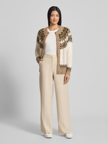 FREE/QUENT Relaxed Fit Strickjacke mit Woll-Anteil Modell 'Novala' Beige 1