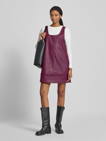 ONLY Sukienka mini o kroju oversized bez rękawów model ‘JOSIE’ Bordowy 1