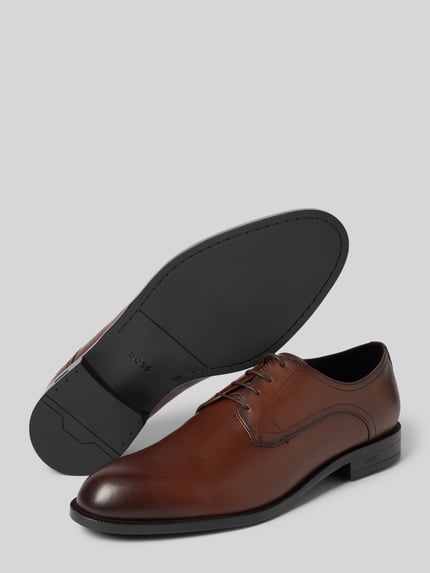 BOSS Schnürschuhe aus Leder Modell 'TAYIL' Dunkelbraun 4