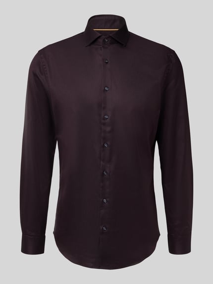 Jake*s Slim Fit Businesshemd aus Baumwolle mit Haifischkragen Pflaume 2
