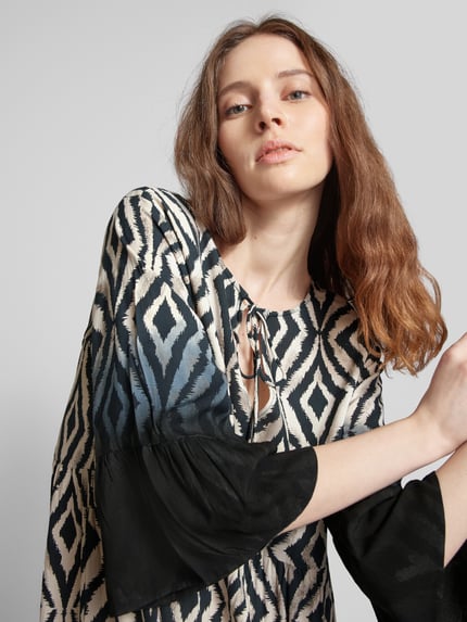 FREE/QUENT Midikleid aus Viskose im Stufen-Look Modell 'Tamy' Black 3