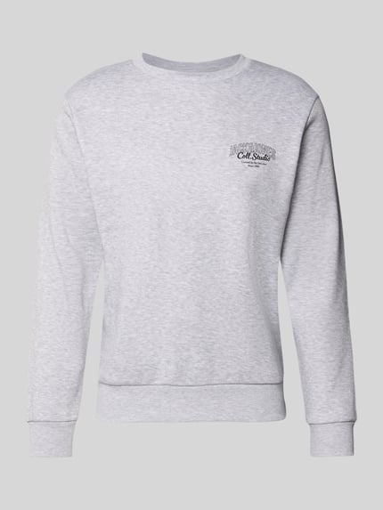 JACK & JONES Sweatshirt mit Label-Print Modell 'MAKOTO' Hellgrau Melange 2