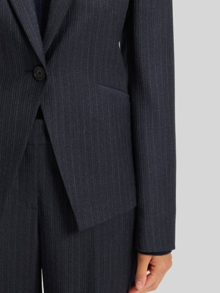 BOSS Slim fit korte blazer van zuivere scheerwol Marineblauw - 6