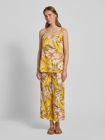 Soyaconcept Flared Stoffhose mit Allover-Muster Modell 'Elyse' DUNKEL GELB 1