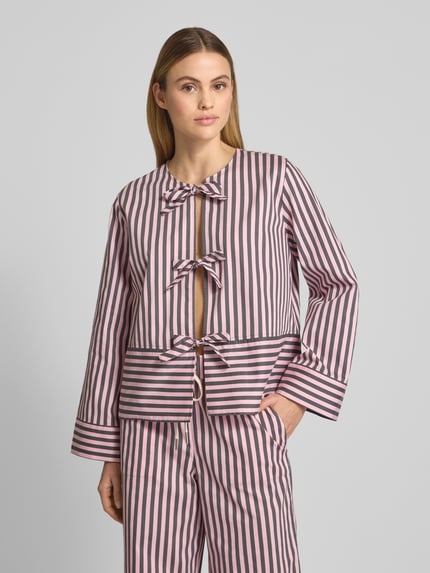 Jake*s Casual Relaxed fit blouse met vetersluiting Fuchsia - 4