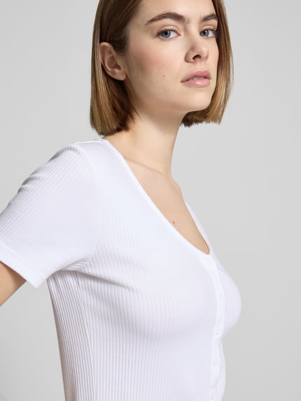 Levi's® T-shirt met knoopsluiting Wit - 3