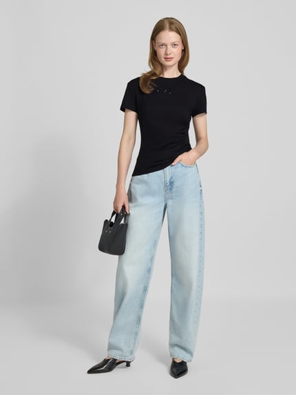 BOSS Slim fit T-shirt van puur katoen Zwart - 1