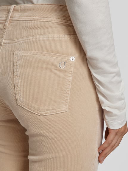 CAMBIO Slim fit corduroy broek in 5-pocketmodel, model 'PIPER' Zand - 3