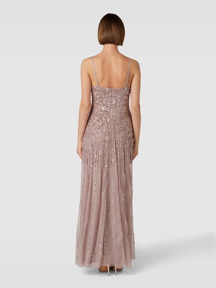 Lace & Beads Abendkleid mit Paillettenbesatz Altrosa 5