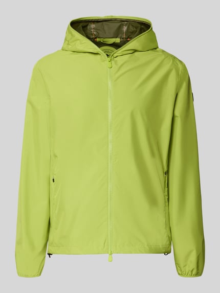 Produktfoto, Jacke mit Zweiwegereißverschluss Modell 'Zayn' van SAVE THE DUCK, regular fit, kap met ritszakken, glad limegroen, gladde textuur