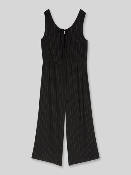 Tom Tailor Denim Wide Leg Jumpsuit aus Viskose-Leinen-Mix Black 2