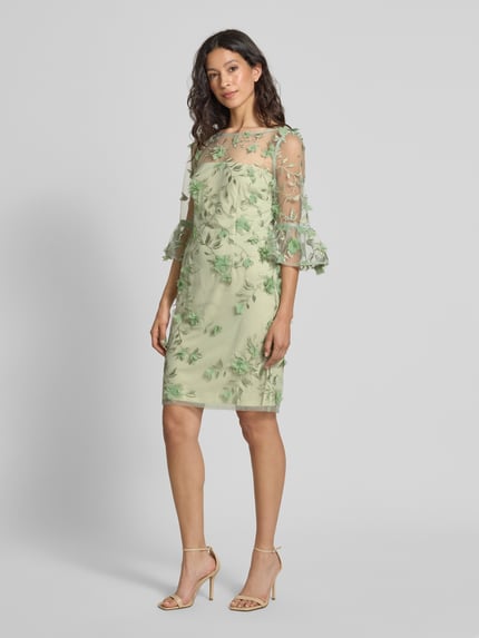Adrianna Papell Semi-transparante cocktailjurk met stitchings Lichtgroen - 1