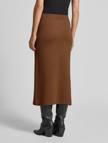 Christian Berg Woman Midirock mit Gehschlitz Cognac 5