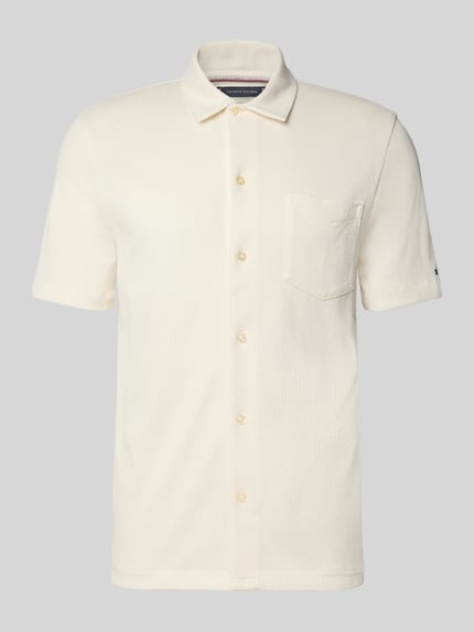 Tommy Hilfiger Regular fit vrijetijdsoverhemd met mesh structuur Wit - 2