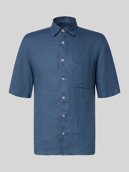 Marc O'Polo Regular Fit Freizeithemd aus reinem Leinen Dunkelblau 2
