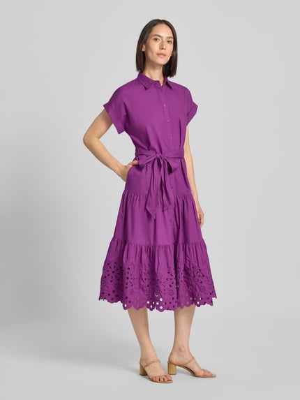 Lauren Ralph Lauren Overhemdjurk met broderie anglaise Paars - 1