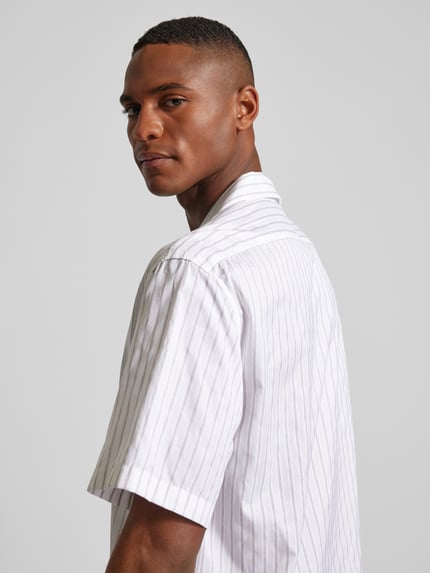 ANNARR Relaxed fit vrijetijdsoverhemd met streepmotief, model 'FRED' Offwhite - 3
