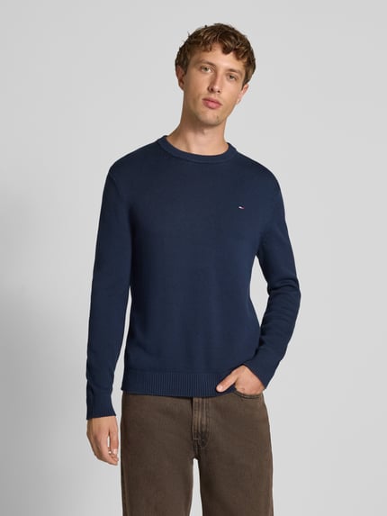 Tommy Jeans Regular Fit Strickpullover aus reiner Baumwolle Marine 4